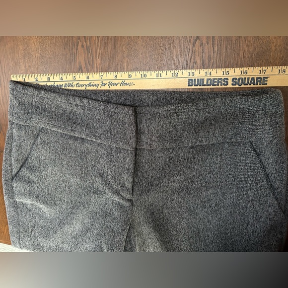 Women Dress Business Casual Work Pants Gray Tweed/ bootcut leg. Wide waistband. - Picture 6 of 8